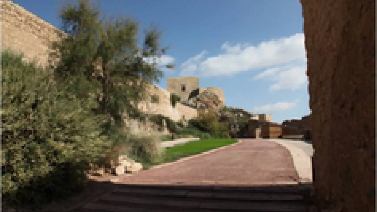 Castillo de Lorca con perro